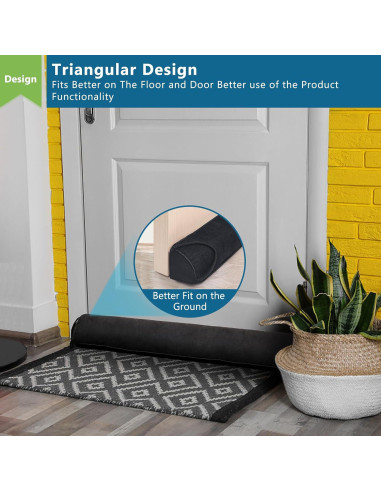 Tope de Puerta Anze 81 cm Triangular con Peso - Bloqueador de Aire