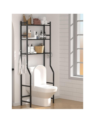 Estante de Almacenamiento GloTika 3 Niveles Negro para Baño