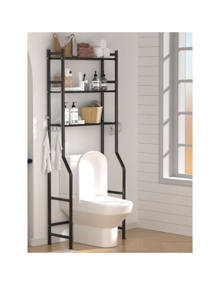 Estante de Almacenamiento GloTika 3 Niveles Negro para Baño Estante de Almacenamiento GloTika 3 Niveles Negro para Baño