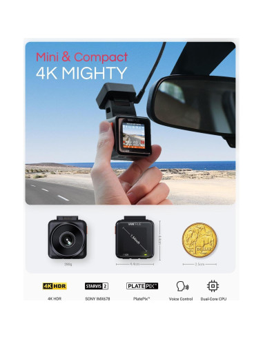 Cámara de tablero Vantrue E1 Pro 4K, WiFi 5G, GPS, 1TB