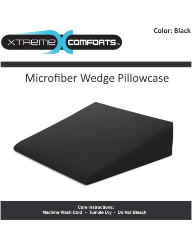 Funda de Almohada en Cuña Xtreme Comforts - Negra 68.6x63.5 cm