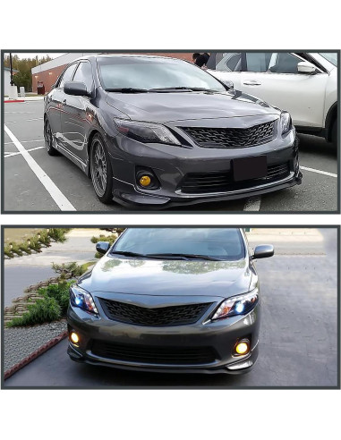 Faros Proyector Negros Spec-D Tuning para Toyota Corolla 2011-2013