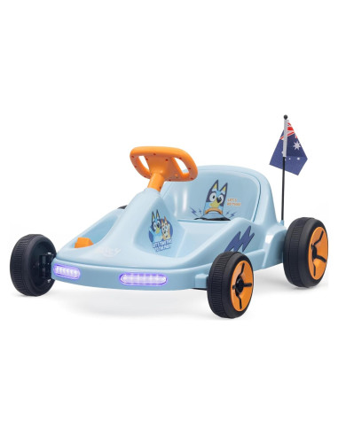 Go Kart Eléctrico Bluey 12V para Niños 3-6 Años con Luces