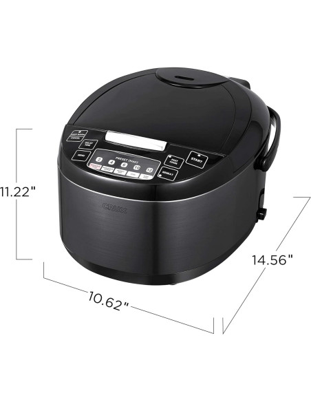 Cocedor de Arroz Crux 12 Tazas, Multi-Cocinero 600W, Negro Cocedor de Arroz Crux 12 Tazas, Multi-Cocinero 600W, Negro