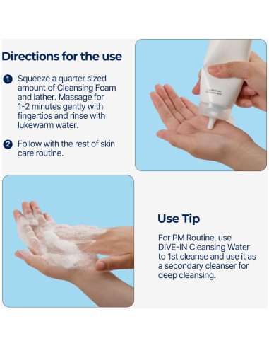 Espuma Limpiadora Facial Torriden DIVE IN 150ml - Hidratante