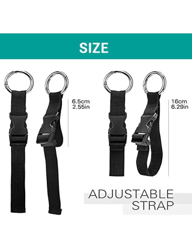 Correa de Maleta Ajustable Yopolaz X1 - 2 Unidades Nylon Negro