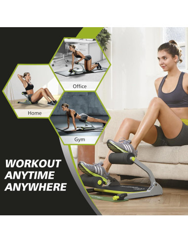 Máquina de Abdominales Wonder Core WCS-612 Verde - Entrenador Multifuncional