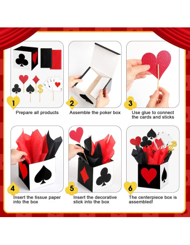 Decoraciones de Fiesta de Casino Zhanmai - 2 Cajas y Accesorios