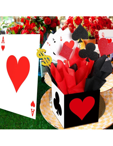 Decoraciones de Fiesta de Casino Zhanmai - 2 Cajas y Accesorios