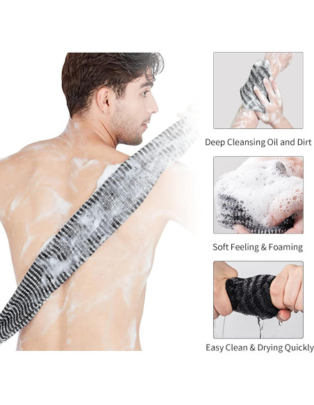 Toalla Exfoliante Yiclick 2 Pack - 101.6 cm, Negra Toalla Exfoliante Yiclick 2 Pack - 101.6 cm, Negra