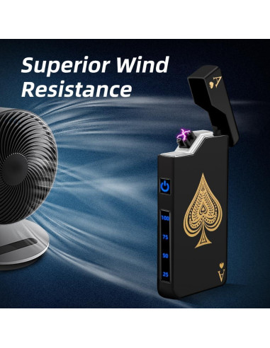 Encendedor Eléctrico Recargable LcFun As de Espadas Negro