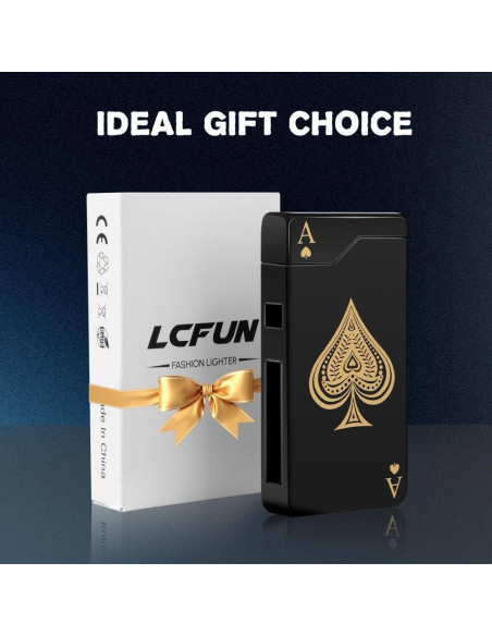 Encendedor Eléctrico Recargable LcFun As de Espadas Negro Encendedor Eléctrico Recargable LcFun As de Espadas Negro