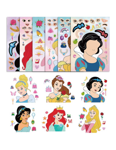 Stickers de Princesa para Hacer Caras - 12 Piezas MaoMaoCha