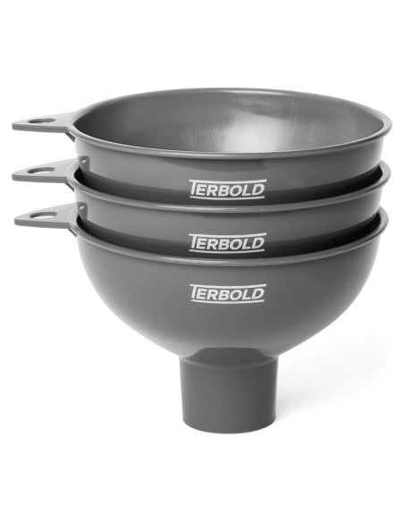 Embudos de Plástico Terbold 3 Piezas Boca Ancha Grises Embudos de Plástico Terbold 3 Piezas Boca Ancha Grises