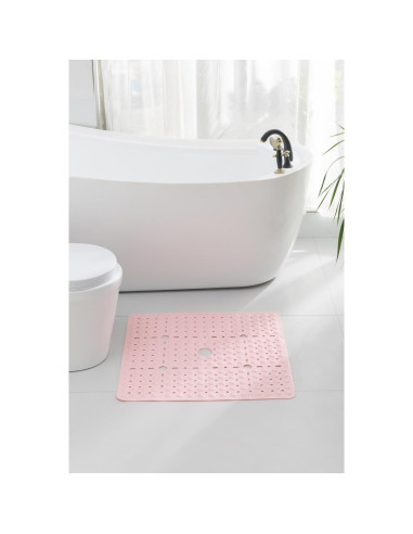 Alfombra de Ducha Antideslizante JIAJIE 68.6x68.6cm Rosa Bebé