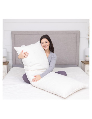 Almohada de Cuerpo Pillowtex 50x150 cm Plumas Ganso Blanco