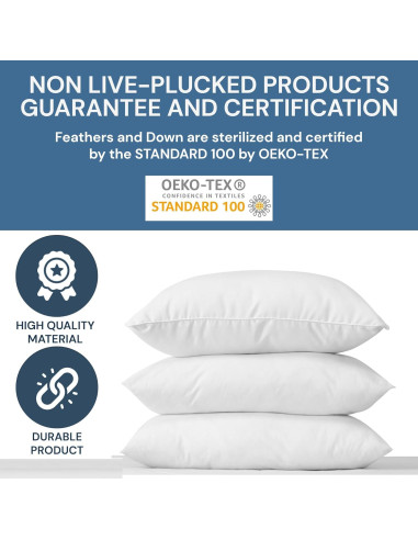 Almohada de Cuerpo Pillowtex 50x150 cm Plumas Ganso Blanco