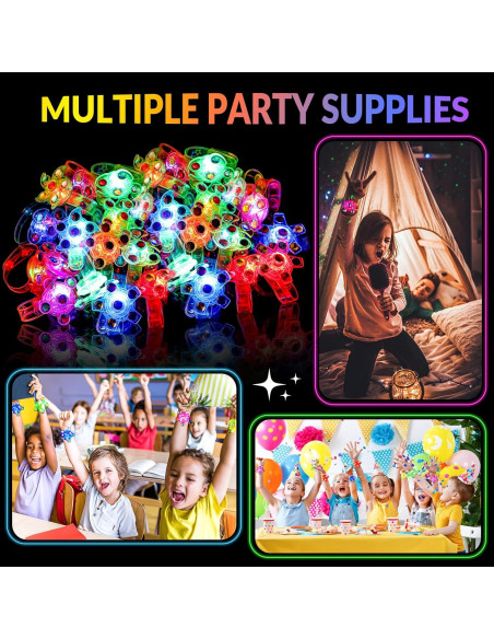 Paquete de 14 Pulseras LED Fidget Spinner GIFTINBOX para Niños Paquete de 14 Pulseras LED Fidget Spinner GIFTINBOX para Niños