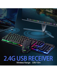 Teclado y Ratón Inalámbrico CHONCHOW G220 RGB Recargable 2