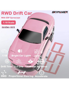 Coche RC Drift Skymaker LD1804 1:18 Mazda MX-5 Rosa 2