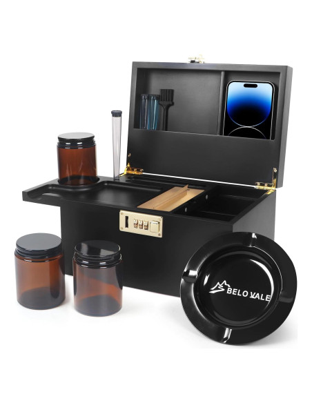 Caja de Almacenamiento de Bambú BELO VALE con Cerradura 25.4x17.8x14cm Caja de Almacenamiento de Bambú BELO VALE con Cerradura 25.4x17.8x14cm