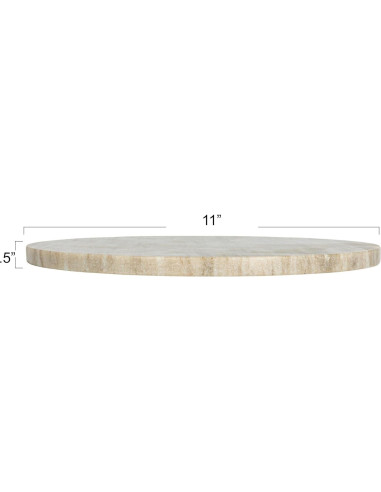 Tabla de Charcutería Redonda de Mármol Beige 28 cm Creative Co-Op