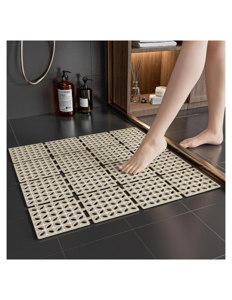 Alfombrilla de Ducha Antideslizante XIYUNTE 61x61cm Marrón Alfombrilla de Ducha Antideslizante XIYUNTE 61x61cm Marrón