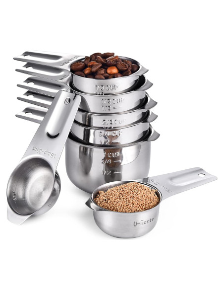 Juego de Tazas de Medir U-Taste Acero Inoxidable 7 Piezas Juego de Tazas de Medir U-Taste Acero Inoxidable 7 Piezas