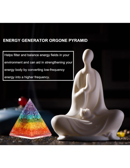 Pirámide de Orgonita 7 Chakras NewMainOne - Cristal Antiestrés Pirámide de Orgonita 7 Chakras NewMainOne - Cristal Antiestrés
