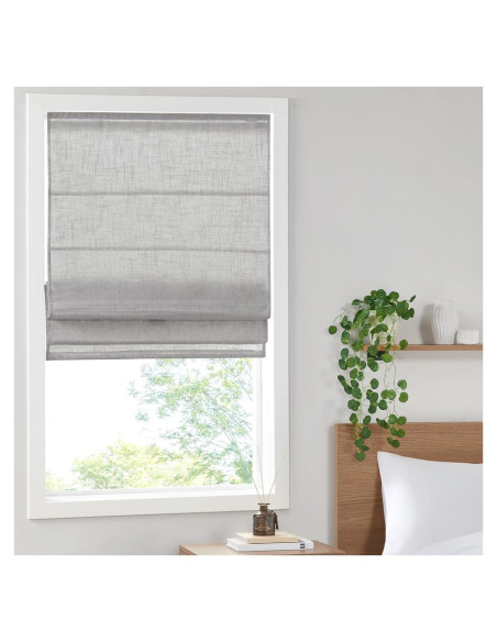 Cortina Romana Madison Park Kyler 27x64" Gris Filtradora Luz Cortina Romana Madison Park Kyler 27x64" Gris Filtradora Luz