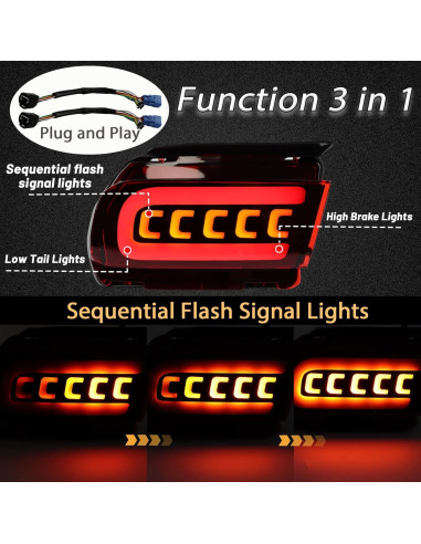 Luz de Niebla Trasera LED Roja PGTOPONE para Toyota Land Cruiser 2010-2020