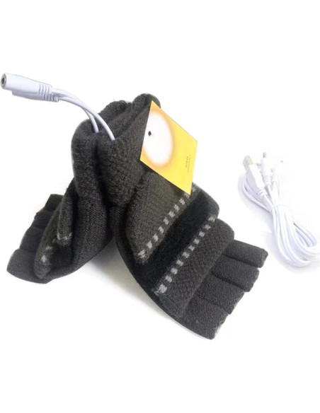 Guantes Calentados USB Kbinter para Invierno - Mitad de Dedo Guantes Calentados USB Kbinter para Invierno - Mitad de Dedo