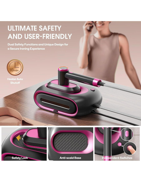 Estación de Vapor Newbealer Pro 1550W 2 en 1 Rosa Ceniza Estación de Vapor Newbealer Pro 1550W 2 en 1 Rosa Ceniza
