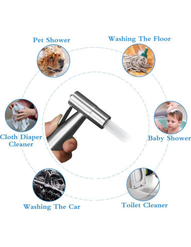 Rociador de Bidet de Mano Ikaufen Acero Inoxidable Ajustable