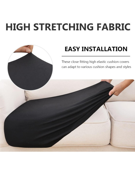 Funda de Cojín Impermeable Hyha para Sofá Negro 63.5x73.7cm Funda de Cojín Impermeable Hyha para Sofá Negro 63.5x73.7cm