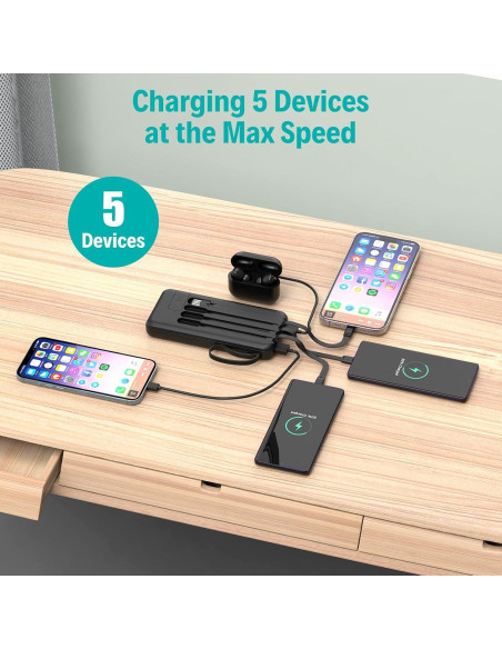 Cargador Portátil LJEHC 10000mAh USB-C 5 Salidas Carga Rápida Cargador Portátil LJEHC 10000mAh USB-C 5 Salidas Carga Rápida