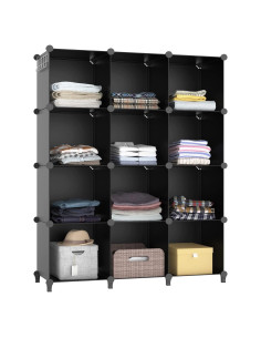 Organizador de Closet HOMIDEC 12 Cubos Negro 30x30cm