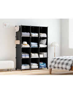 Organizador de Closet HOMIDEC 12 Cubos Negro 30x30cm 2
