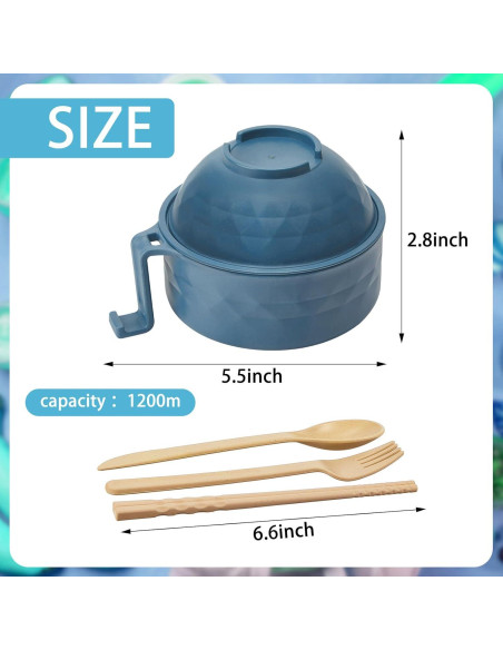 Set de 6 Tazones de Ramen Romooa 33 oz para Microondas Set de 6 Tazones de Ramen Romooa 33 oz para Microondas