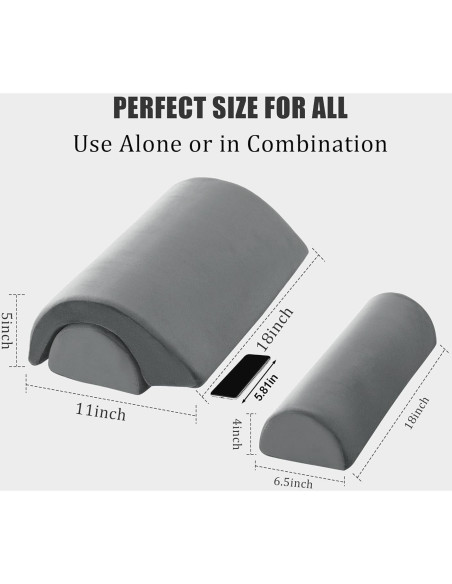 Cojín de Rodilla Semicircular ROYALAY Gris 45.72x17.78cm Cojín de Rodilla Semicircular ROYALAY Gris 45.72x17.78cm