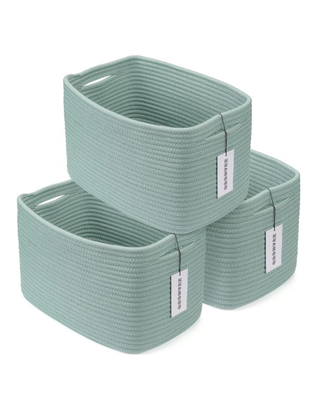 Cesta de Almacenamiento Tejida XUANGUO Verde 3 Piezas 36.8x24.1x23.6 cm Cesta de Almacenamiento Tejida XUANGUO Verde 3 Piezas 36.8x24.1x23.6 cm