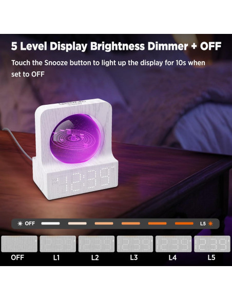 Reloj Despertador Digital DreamSky con Luz Nocturna RGB 3D Reloj Despertador Digital DreamSky con Luz Nocturna RGB 3D