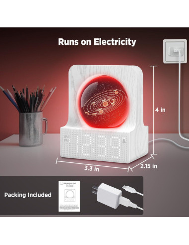 Reloj Despertador Digital DreamSky con Luz Nocturna RGB 3D