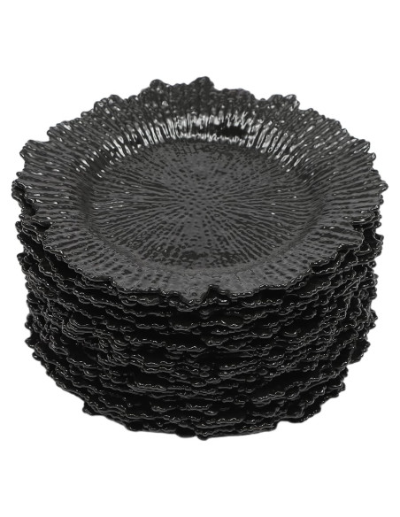 Juego de 100 Platos Cargadores Redondos QUSKLISU 33 cm Negro Juego de 100 Platos Cargadores Redondos QUSKLISU 33 cm Negro