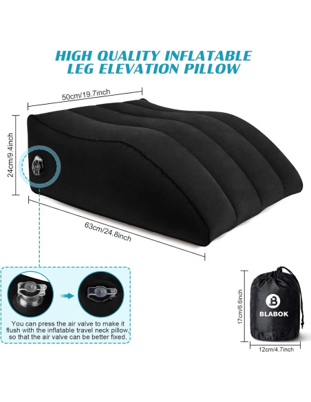 Cojín en cuña inflable BLABOK para elevar piernas - Alivio dolor Cojín en cuña inflable BLABOK para elevar piernas - Alivio dolor