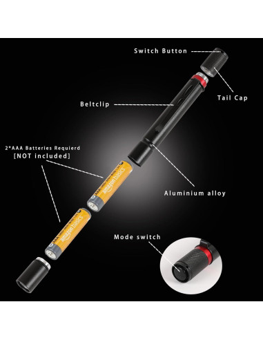 Paquete de 3 Linternas LED Bolígrafo Hilngav - 108g, 13.29cm