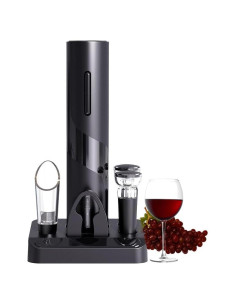 Sacacorchos Eléctrico COKUNST con Accesorios 4-en-1 para Vino