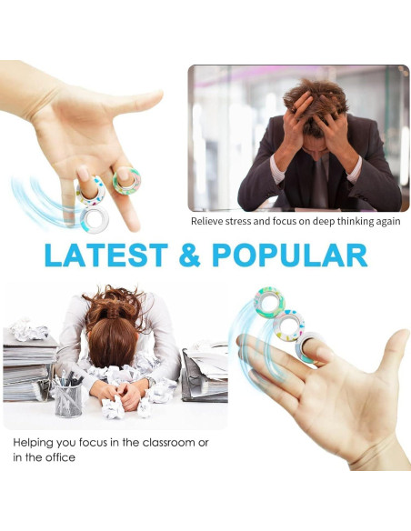 Juego de 12 Anillos Magnéticos Antiestrés RURING para Niños y Adultos Juego de 12 Anillos Magnéticos Antiestrés RURING para Niños y Adultos