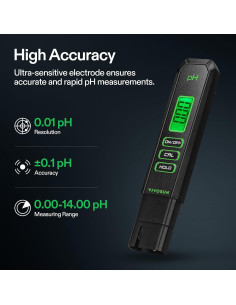 Medidor de pH Digital VIVOSUN Tipo Pluma Precisión 0.01pH 2