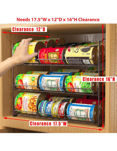 Organizador Apilable para Latas Simple Houseware Bronce 36 Latas